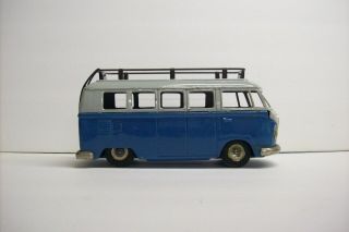 Vintage Bandai Japan Tin Friction Vw Volkswagen Micro Bus Van 7 3/4 " Long 1960 