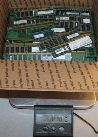18 Pounds,  11 Ounces Of Scrap Computer Ram Memory Desktop Gold Recovery
