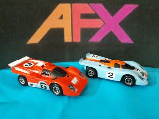Aurora Afx Vintage Classis / 2 Lighted Slot Cars Ferrari 512 /porsche 917