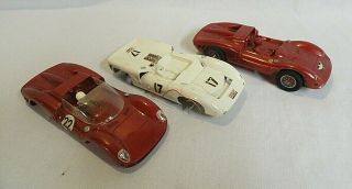 Look 1960`s K&b Aurora Ferraris And Amt Lola 1/24 Scale Slot Car Junkyard