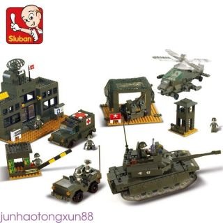 Sluban B7100 Army Military Base Tank Figure Building Block Toy blocks toys 3