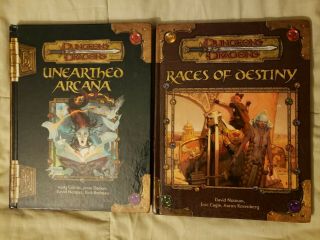 8 Dungeons & Dragons 3.  5 Hardcovers.  Includes Unearthed Arcana,  Races Of Destiny