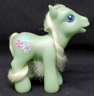 Hasbro My Little Pony G3 2004 Minty White Hair Floral 4 " Vinyl Figure Loose Euc