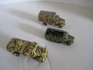 1/72 scale Opel Blitz cargo,  tanker,  Maultier half track cargo.  Built and painted 3