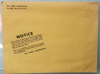 Lionel OPS 432 Labels 16 Blocks of 30 or 24 in Dealer Envelope 1951 2