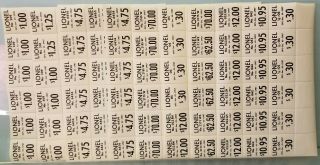 Lionel OPS 432 Labels 16 Blocks of 30 or 24 in Dealer Envelope 1951 3