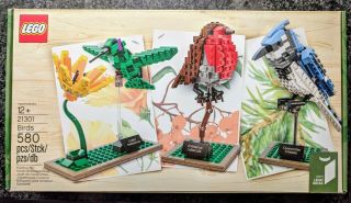 Lego Ideas Birds Set 21301,  Featuring Blue Jay,  Hummingbird,  And Eurasian Robin