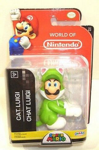 World Of Nintendo Mario Cat Luigi Action Figure Nib By Jakks Pacific
