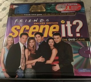 Played 2x Friends Scene it Deluxe Edition COMPLETE Board Game in Tin Box 2