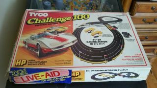 Vintage Tyco Challenge 100 Track,  Controllers,  Cars