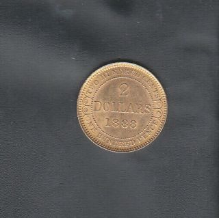 1888 Newfoundland 2 Dollars Gold Coin