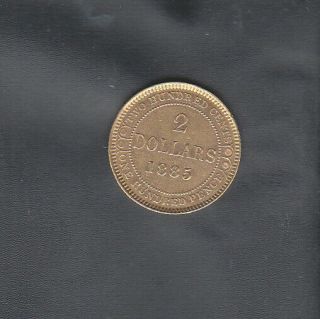1885 Newfoundland 2 Dollars Gold Coin
