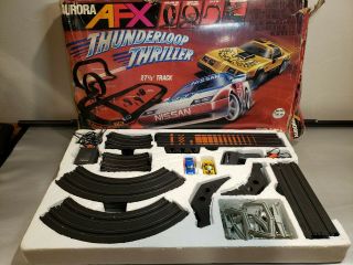 Afx Aurora Slot Car Set Thunderloop Thriller 1987 Tomy 8610 2 Cars