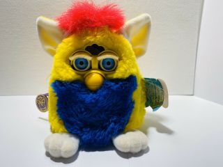 1999 Furby Babies Yellow Blue Pink Fur With Blue Eyes Model 70 - 940 Tiger