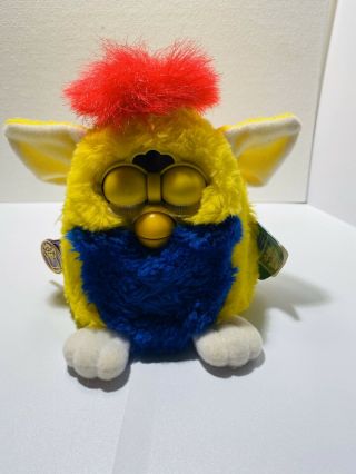 1999 Furby Babies Yellow Blue Pink Fur with Blue Eyes Model 70 - 940 TIGER 2