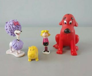 Clifford The Big Red Dog 4 " Figures Emily Elizabeth 2” Cake Topper T - Bone Cleo