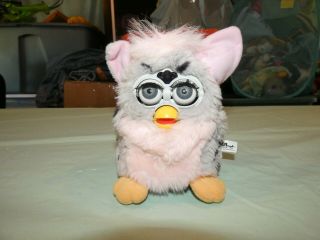 Vintage Furby Babies Gray With Spots & Pink Tiger Electronics 70 - 800