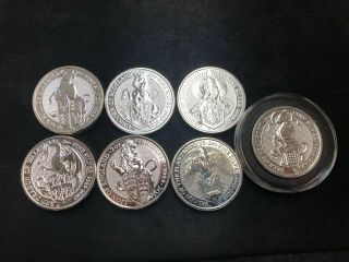 7 Coin Full Set 2 Oz Silver Royal Queen 