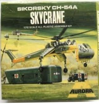 Aurora 1/72 Scale Sikorsky Ch - 54a Skycrane Model 499 - 650 Ships (d1)