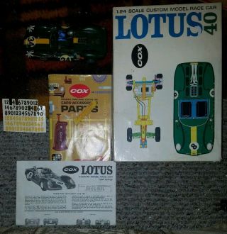 Cox Vintage 1/24 1/25 Lotus 40 Slot Car Chassis Decals