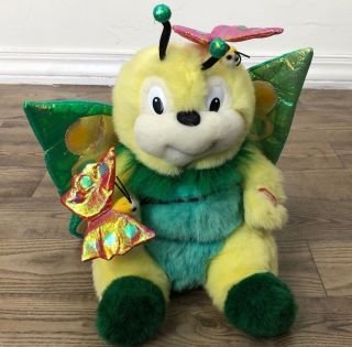Vintage Butterfly Plush Toy Talking Vibrating Kids Of America 80s Green