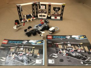 Lego 75911 Speed Champions Mclaren Mercedes Pit Stop Complete W/ Instructions