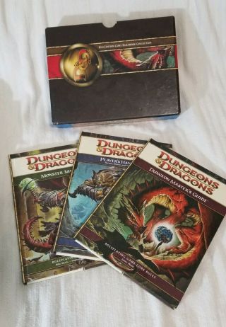 Wotc D&d 4e Dungeons & Dragons (4th Edition) Core Rulebooks Gift Set Box Dnd