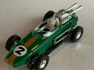Vintage Aurora Thunderjet 500 Repco Brabham Formula 1 Slot Car In Green