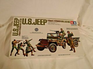 1/35 Tamiya Us Army Jeep W/ Trailer & 8 Gi 