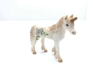 2009 Schleich Unicorn Foal Tan With Vine & Glitter Horse B3