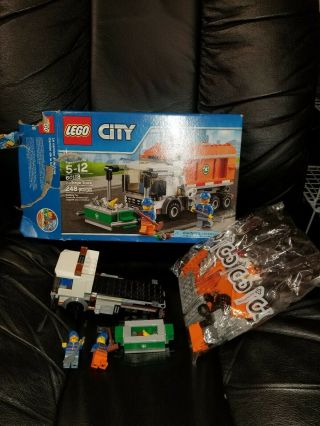 Lego City Garbage Truck 60118 W/ Minifigs Trash Recycling Box & Instruction