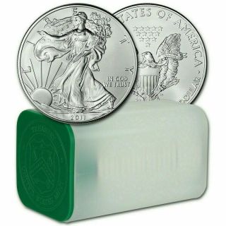 2011 American Silver Eagle (1 Oz) $1 - 1 Roll - Twenty 20 Bu Coins In Tube