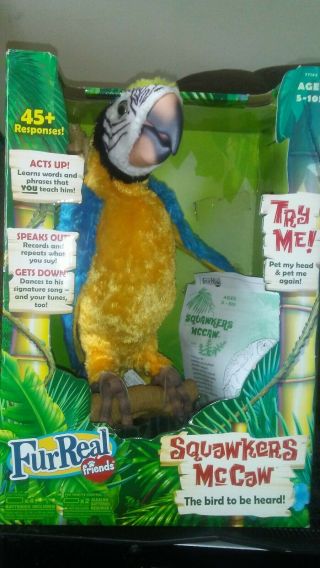 Hasbro 2007 Furreal Friends Squawkers Mccaw Talking Parrot.