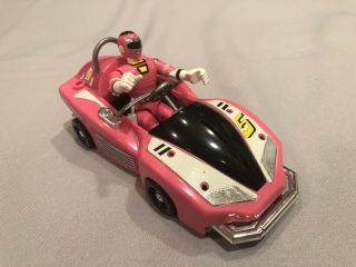 Vintage Bandai Toy Car Pink Black Chrome 1997 Power Rangers & Rider