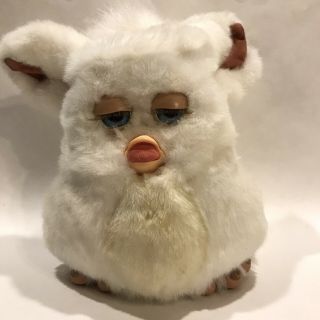 Furby White With Blue Eyes 59294 Beige Belly And Blond Lashes 2005 Hasbro Tiger