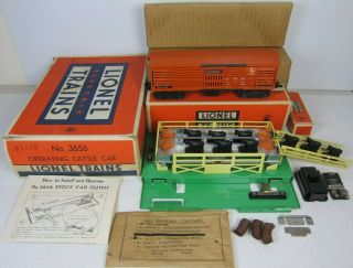 Lionel Post War " O " 3656 Stock Car Outfit - 1949 Orig.  Box - -