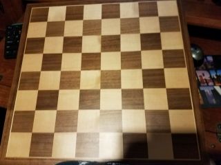 Extra Thick Tournament Chess Board With Inlaid Walnut And Maple Squares 20x20