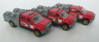 Matchbox 2010 Ford F - 550 Mbx County Fire Brigade Pumper Unit Truck 324 Red 3 Set