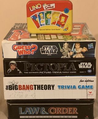 Board Game Bundle: Big Bang Theory Game,  Star Wars Pictopia,  Law & Order Game