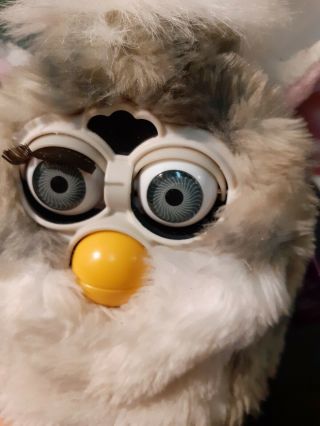 Rare Furby Boom Gray White With Ears And By Hasbro 1998.