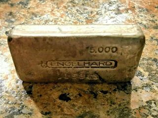 Vintage Engelhard Poured 5 oz Silver Bar Serial 115343 3
