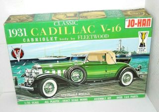 Vintage Jo - Han 1/25 Scale 1931 Classic Cadillac V - 16 Model Kit,  Complete
