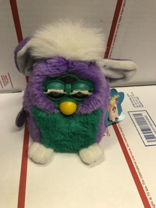 1999 Furby Babies 70 - 940 Purple Green With Blue Eyes Non