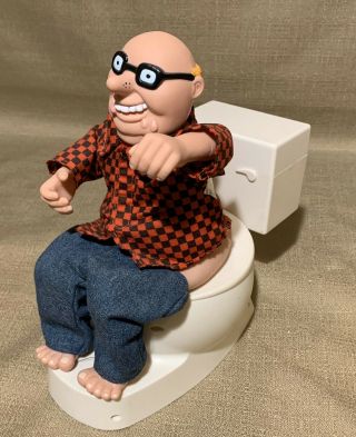 Novelty Figural Old Man On Toilet.  Makes Grunting Sounds; Doesn’t Move.  Funny