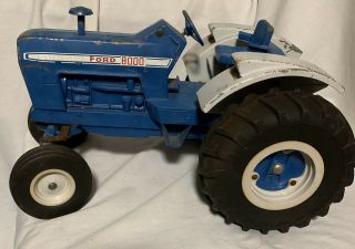 Vintage Ertl - 1/12 Scale Ford 8000 Die Cast Toy Tractor Blue 3 Point Hitch