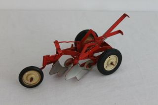 Vintage Tru - Scale 2 Bottom Plow 1/16 Scale Diecast Metal Red Usa Model Toy