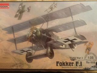 Roden 1/32 Scale Fokker F.  1/dr.  1 Early; Used; Oop; No.  605