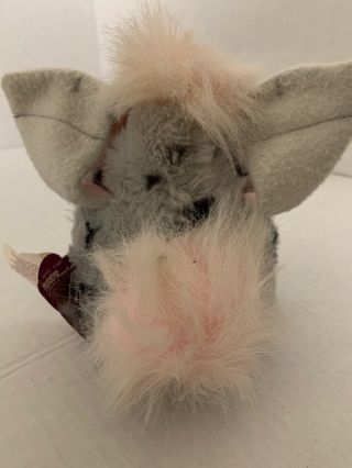 1998 Furby Leopard 70 - 800 Grey with Black Spots and Pink Belly - Tag 2