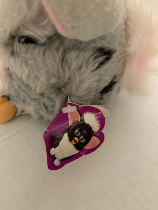 1998 Furby Leopard 70 - 800 Grey with Black Spots and Pink Belly - Tag 3