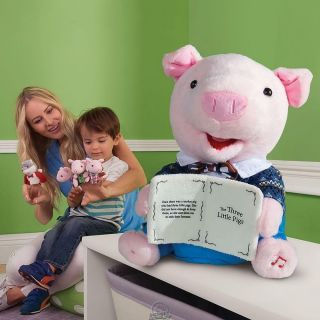 The Animated Bedtime Story Telling Pig Recites " Three Little Pigs " Puppets